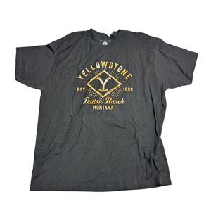 Yellowstone Mens Size XXL Black Rusty Dutton Ranch Brand Logo Est 1886‎ T-Shirt